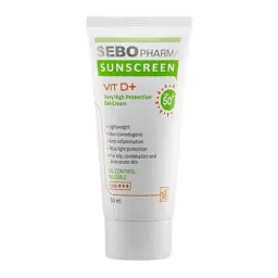 کرم ژل ضد آفتاب با SPF50+ کنترل کننده چربی حجم 50 میل سبو مای فارما