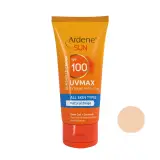 کرم ضد آفتاب با SPF100 رنگی بژ طبیعی با حفاظت بالا مدل UV Max حجم 50 میل آردن سان