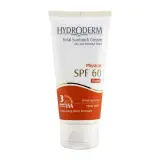 کرم ضد آفتاب با SPF60 رنگی بژ روشن مناسب پوست خشک و حساس حجم 50 میل هیدرودرم