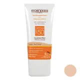 کرم ضد آفتاب با SPF50 رنگی بژ صدفی بدون چربی حجم 40 میل هیدرودرم