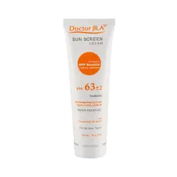 کرم ضد آفتاب با SPF63 بی رنگ مناسب انواع پوست حجم 50 میل دکتر ژیلا