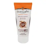 ضد آفتاب با SPF50 رنگی بژ روشن مدل روشن کننده مناسب انواع پوست حجم 50 میل سان سیف