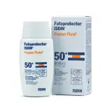 ضد آفتاب فلوئیدی با SPF50 بی رنگ مدل Fusion مناسب انواع پوست حجم 50 میل ایزدین