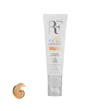 کرم ضد آفتاب با SPF50 رنگی بژ طبیعی مناسب پوست چرب و مختلط حجم 50 میل آر اف