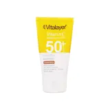 کرم ضد آفتاب با SPF50+ رنگی کارامل بژ بدون روغن حاوی ویتامین سی حجم 40 میل ویتالیر