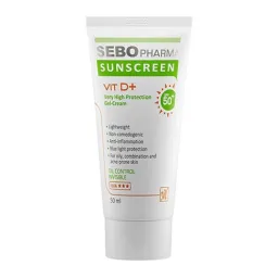 کرم ژل ضد آفتاب با SPF50+ کنترل کننده چربی حجم 50 میل سبو مای فارما