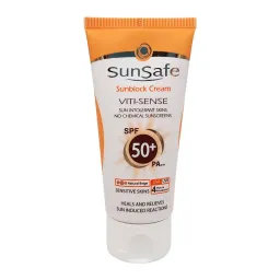 کرم ضدآفتاب رنگی SPF50 مناسب پوست حساس بژ طبیعی حجم 50 میل سان سیف