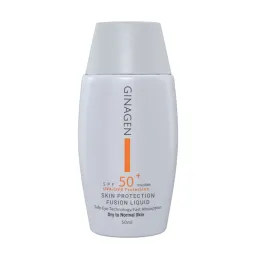 کرم ضدآفتاب SPF50 بی رنگ مناسب پوست خشک و نرمال حجم 50 میل ژیناژن