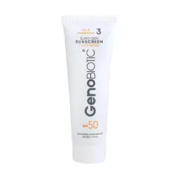 ضد آفتاب با SPF50 رنگی بژ روشن مناسب پوست چرب حجم 50 میل ژنوبایوتیک