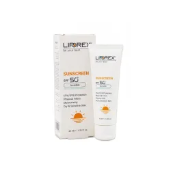 کرم ضدآفتاب SPF50 مناسب پوستهای خشک و حساس فاقد رنگ حجم 40 میل لیپورکس