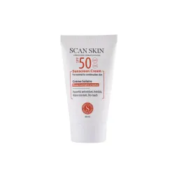 کرم ضدآفتاب SPF50 مناسب پوستهای نرمال تا مختلط فاقد رنگ حجم 40 میل اسکن اسکین