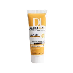 ضد آفتاب رنگی مدل SUNLIFT با SPF50 بژ روشن مناسب پوست خشک حجم 40 میل درمالیفت