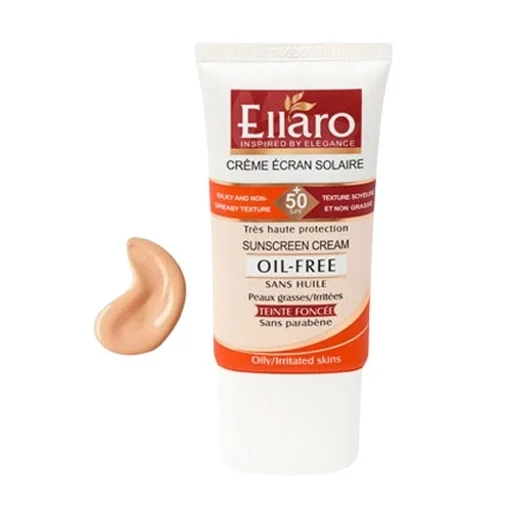 کرم ضدآفتاب SPF50+ فاقد چربی بژ طبیعی فاقد پارابن حجم 40 میل الارو
