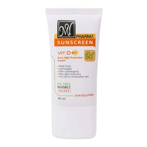 کرم ضدآفتاب SPF50+ سان سلوشن فاقد چربی بی رنگ حجم 40 میل مای فارما