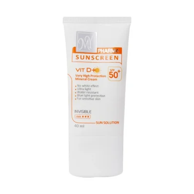 کرم ضد آفتاب با SPF50+ بی رنگ مدل سان سلوشن مینرال حجم 40 میل مای فارما