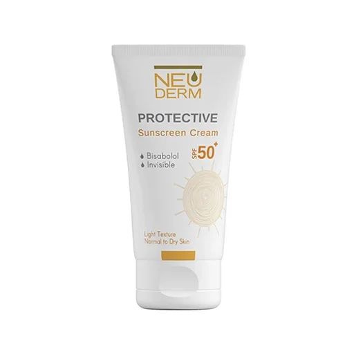 کرم ضدآفتاب SPF50+ هایلی پروتکتیو مناسب پوست‌های نرمال تا خشک بی رنگ حجم 50 میل نئودرم