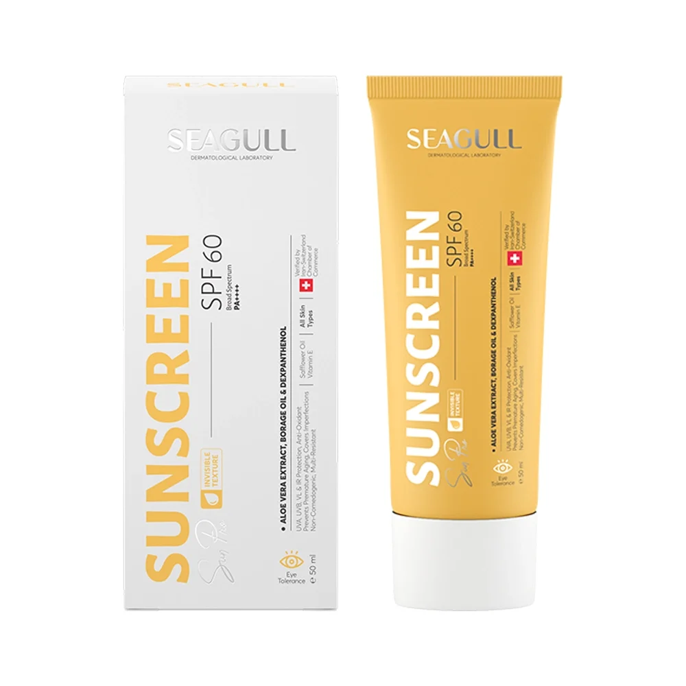 ضد آفتاب با SPF60 بی رنگ مناسب انواع پوست حجم 50 میل سی گل