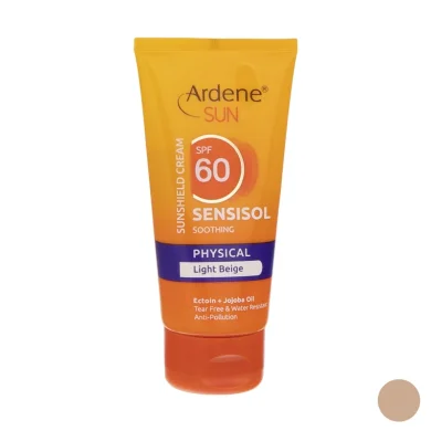 کرم ضد آفتاب با SPF60 رنگی بژ روشن مدل فیزیکال حجم 50 میل آردن سان