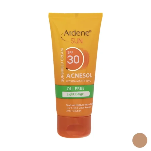 کرم ضدآفتاب رنگی SPF30 فاقد چربی و مات کننده بژ روشن حجم 50 میل آردن سان