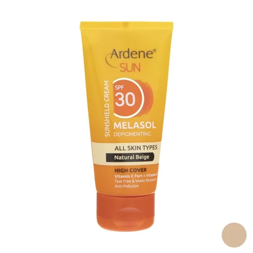 کرم ضدآفتاب رنگی SPF30 با خاصیت ضدلک بژ طبیعی Melasol حجم 50 میل آردن سان