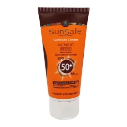 ضدآفتاب رنگی SPF50 فاقد چربی مناسب پوست چرب بژ طبیعی حجم 50 میل سان سیف