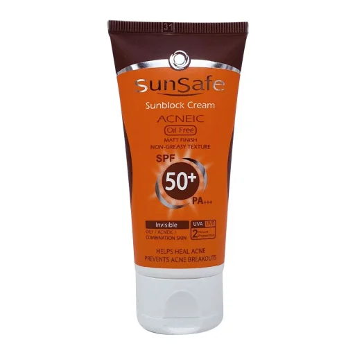 ضدآفتاب SPF50 فاقد چربی مناسب پوست‌ چرب بدون رنگ حجم 50 میل سان سیف