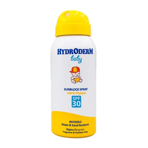 اسپری ضدآفتاب SPF30 فیزیکال Baby حجم 150 میل هیدرودرم