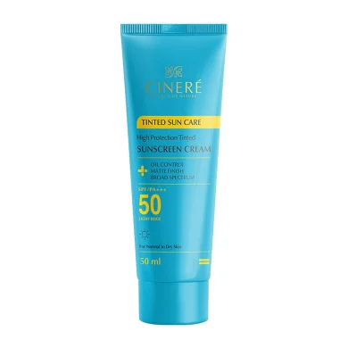 کرم ضد آفتاب با SPF50 رنگی بژ روشن حجم 50 میل سینره