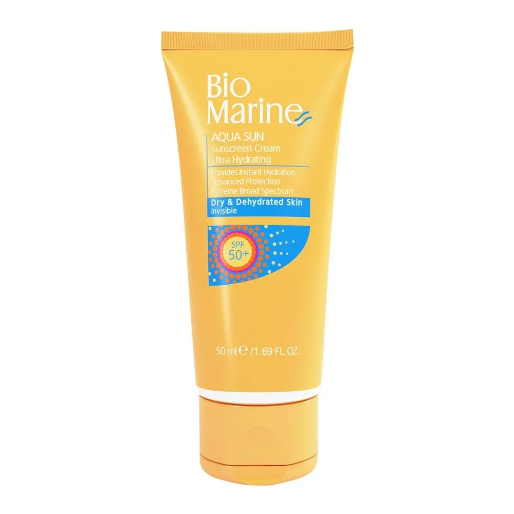 ضد آفتاب با SPF50 بی رنگ مناسب پوست خشک و دهیدراته حجم 50 میل بایومارین