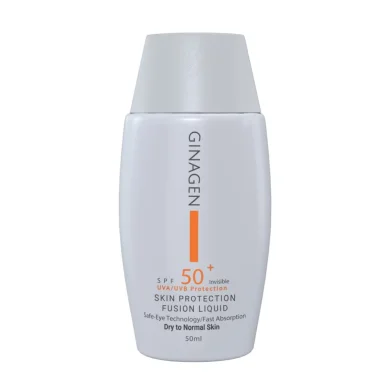 کرم ضد آفتاب با SPF50 بی رنگ مناسب پوست خشک و نرمال حجم 50 میل ژیناژن