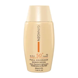 کرم ضدآفتاب رنگی SPF50 مخصوص پوست چرب 02 حجم 50 میل ژیناژن