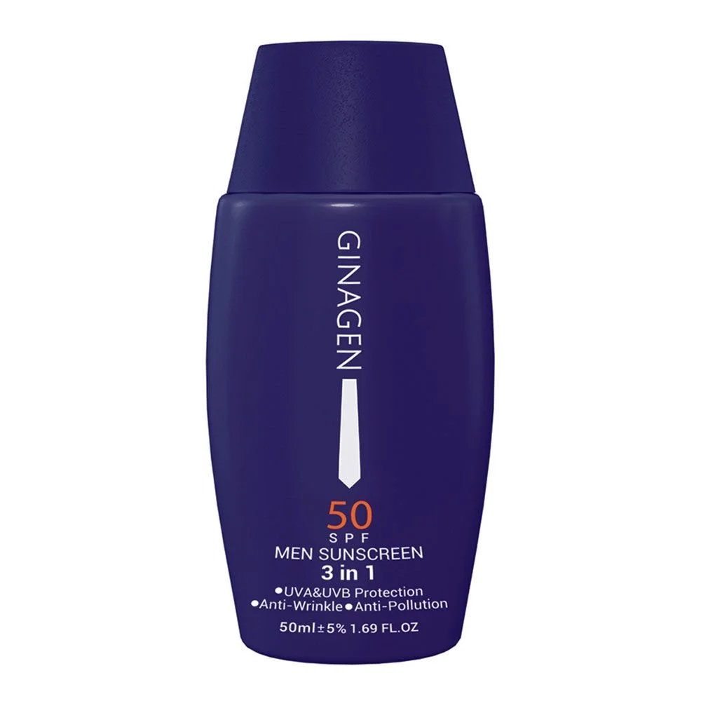 کرم ضد آفتاب با SPF50 مناسب آقایان مدل 3 در 1 حجم 50 میل ژیناژن