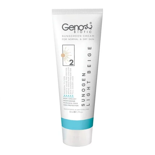 ضدآفتاب SPF50 پوست خشک بژ روشن حجم 50 میل ژنو بایوتیک