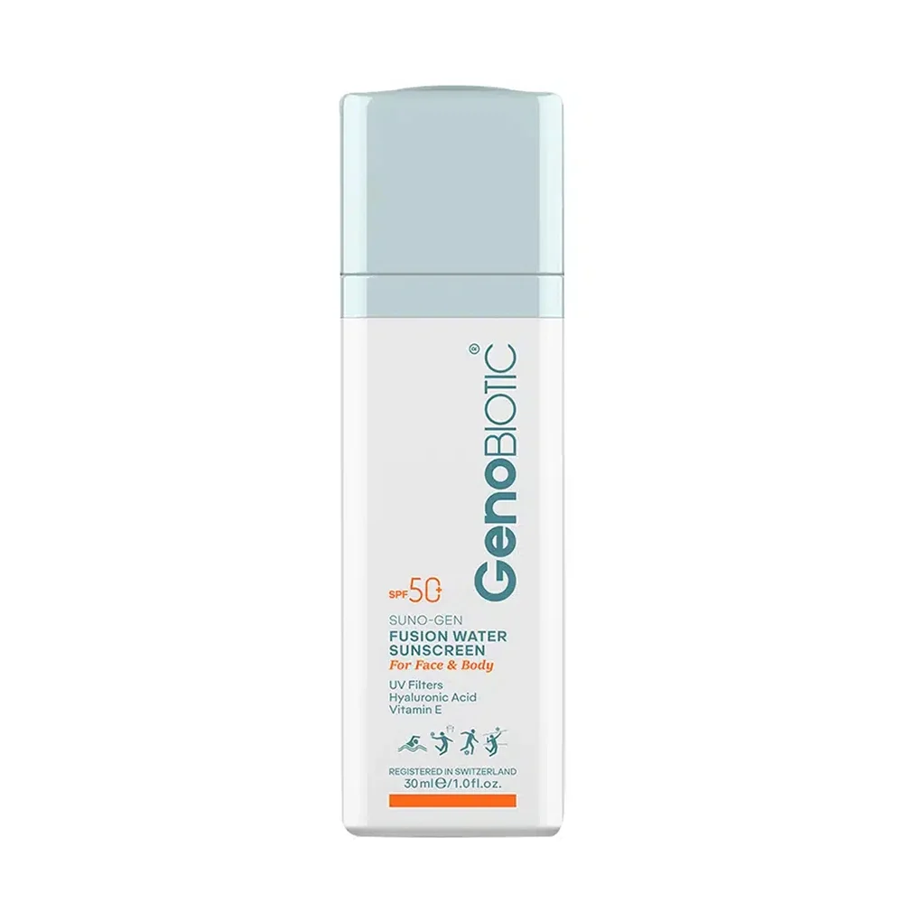 ضد آفتاب با SPF50 فیوژن واتر مناسب انواع پوست حجم 30 میل ژنوبایوتیک