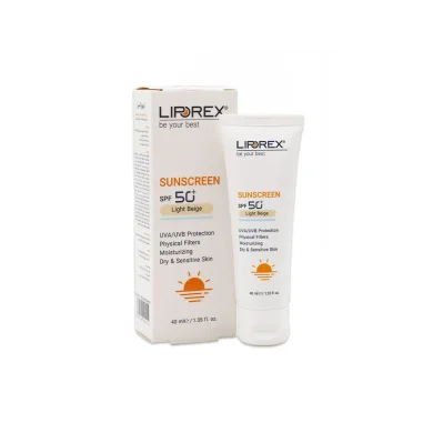 کرم ضد آفتاب با SPF50 رنگی بژ روشن مناسب پوست خشک حجم 40 میل لیپورکس