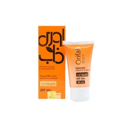 کرم ضد‌آفتاب SPF50 فاقد رنگ مناسب انواع پوست حجم 50 میل اوری فاب