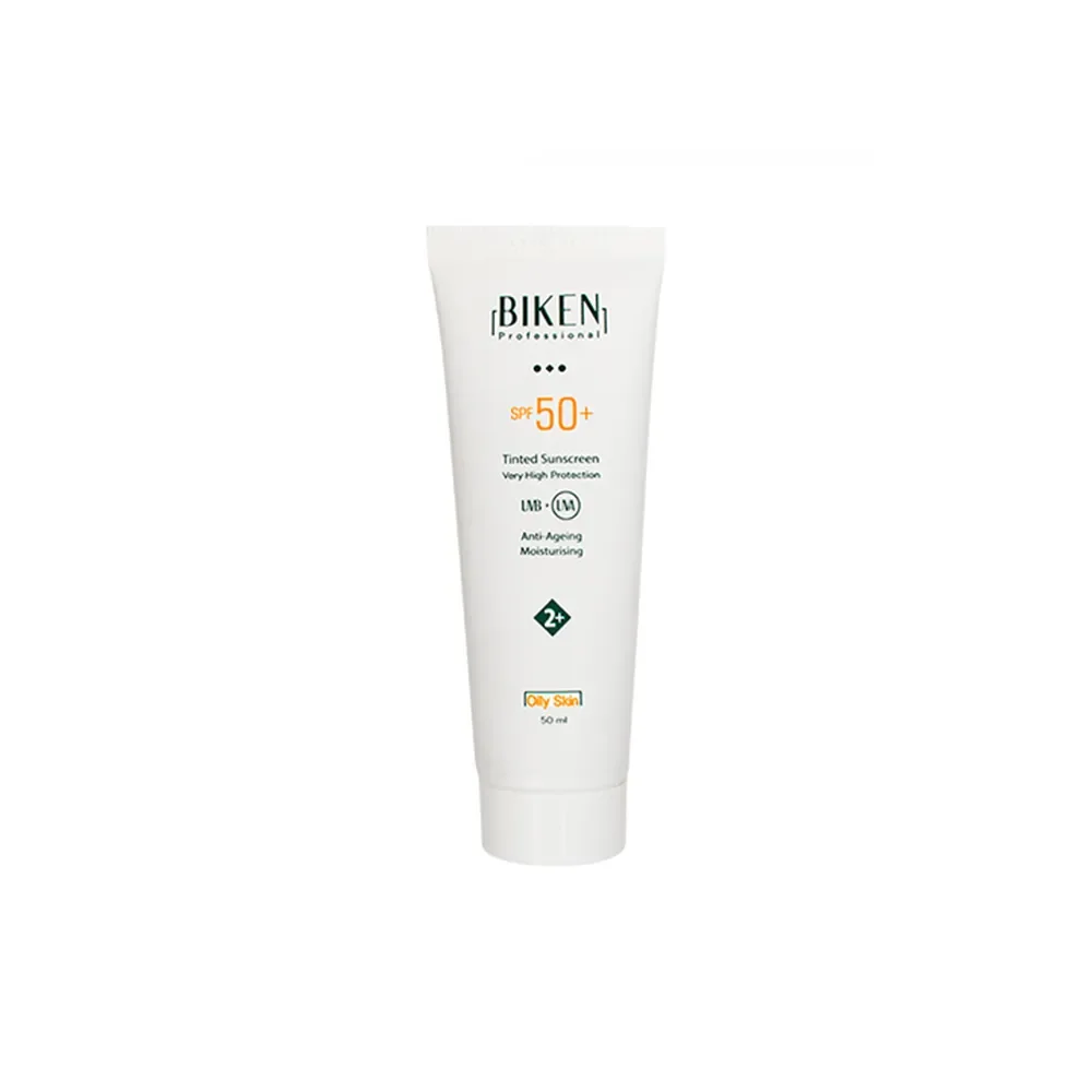کرم ضد آفتاب با SPF50+ رنگی مناسب پوست چرب کد +2 حجم 50 میل بیکن
