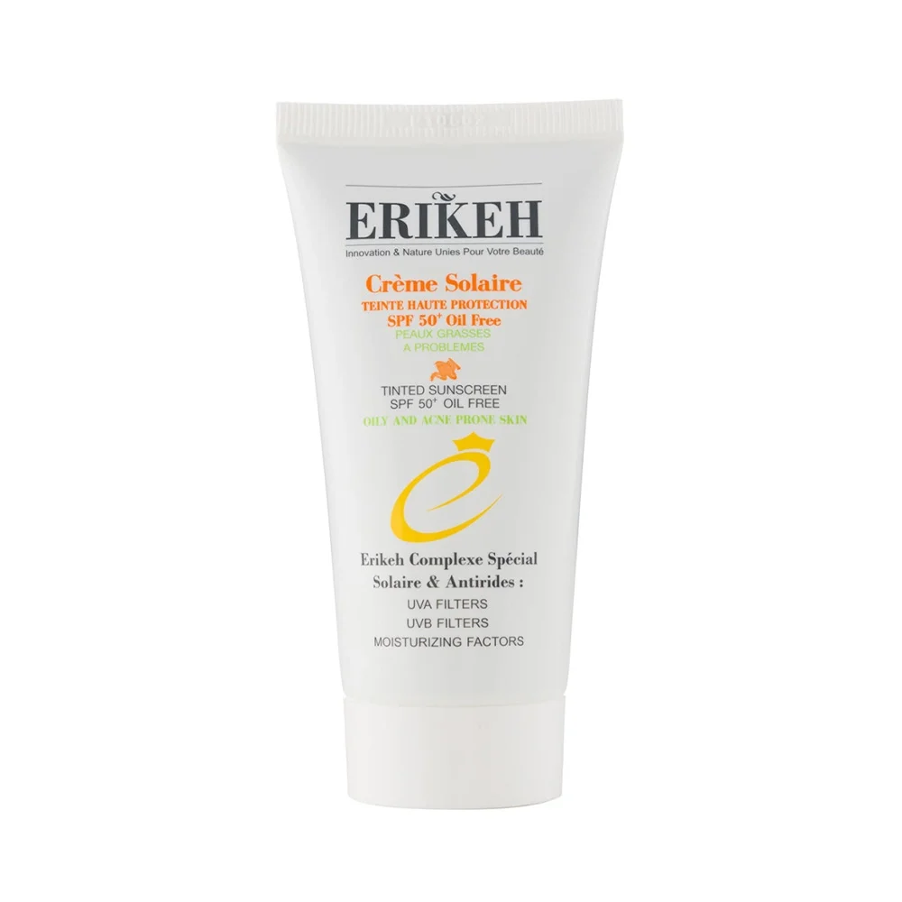 ضد آفتاب فلوئیدی با SPF50 رنگی بژ روشن بدون چربی مناسب پوست چرب و دارای آکنه حجم 50 میل اریکه