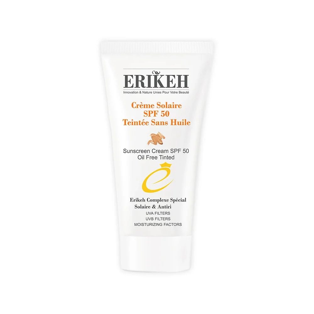 کرم ضد آفتاب با SPF50 رنگی مناسب پوست چرب و مستعد جوش حجم 50 میل اریکه