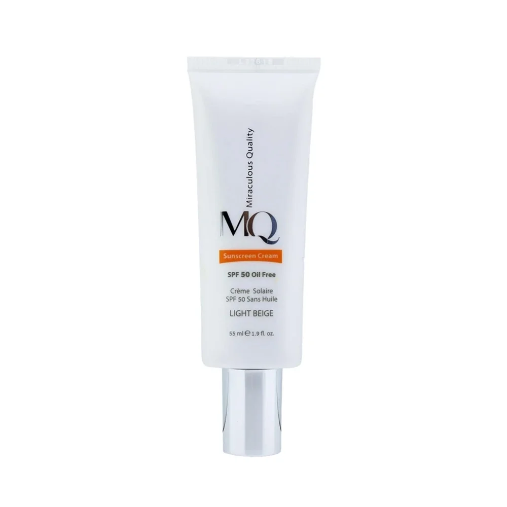 کرم ضد آفتاب با SPF50 رنگی بژ روشن بدون چربی حجم 55 میل ام کیو