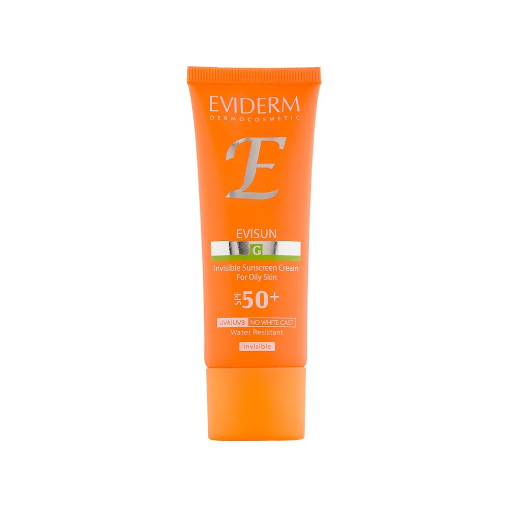 کرم ضد آفتاب با SPF50 بی رنگ مدل G مناسب پوست چرب حجم 40 میل اویدرم