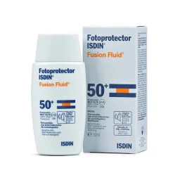 ضد آفتاب فلوئیدی با SPF50 بی رنگ مدل FUSION مناسب انواع پوست حجم 50 میل ایزدین