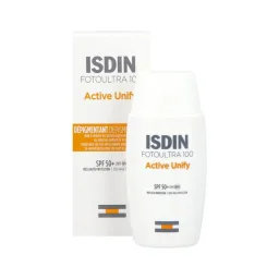 کرم ضد آفتاب با SPF50 بی رنگ مدل ACTIVE UNIFY مناسب انواع پوست حجم 50 میل ایزدین