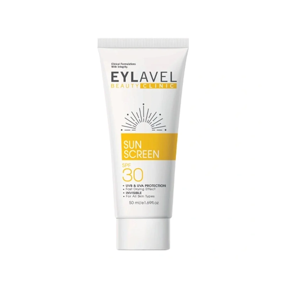 کرم ضد آفتاب با SPF30 بی رنگ مناسب انواع پوست حجم 50 میل ایلاول