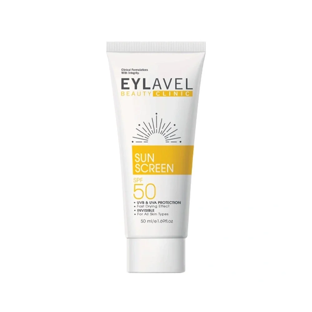 کرم ضد آفتاب با SPF50 بی رنگ مناسب انواع پوست حجم 50 میل ایلاول