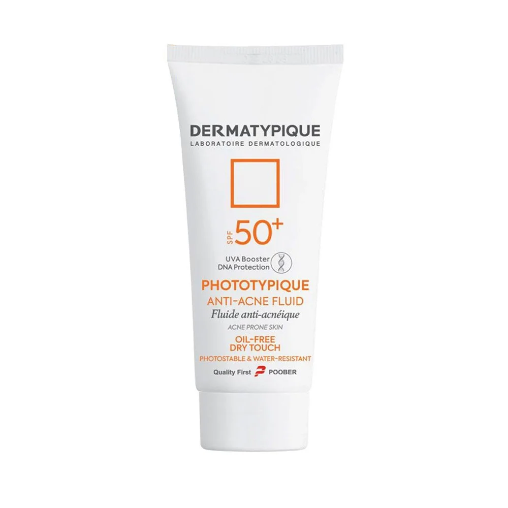ضد آفتاب فلوئیدی با SPF50 مدل Phototypique مناسب پوست چرب و دارای جوش حجم 40 میل درماتیپیک