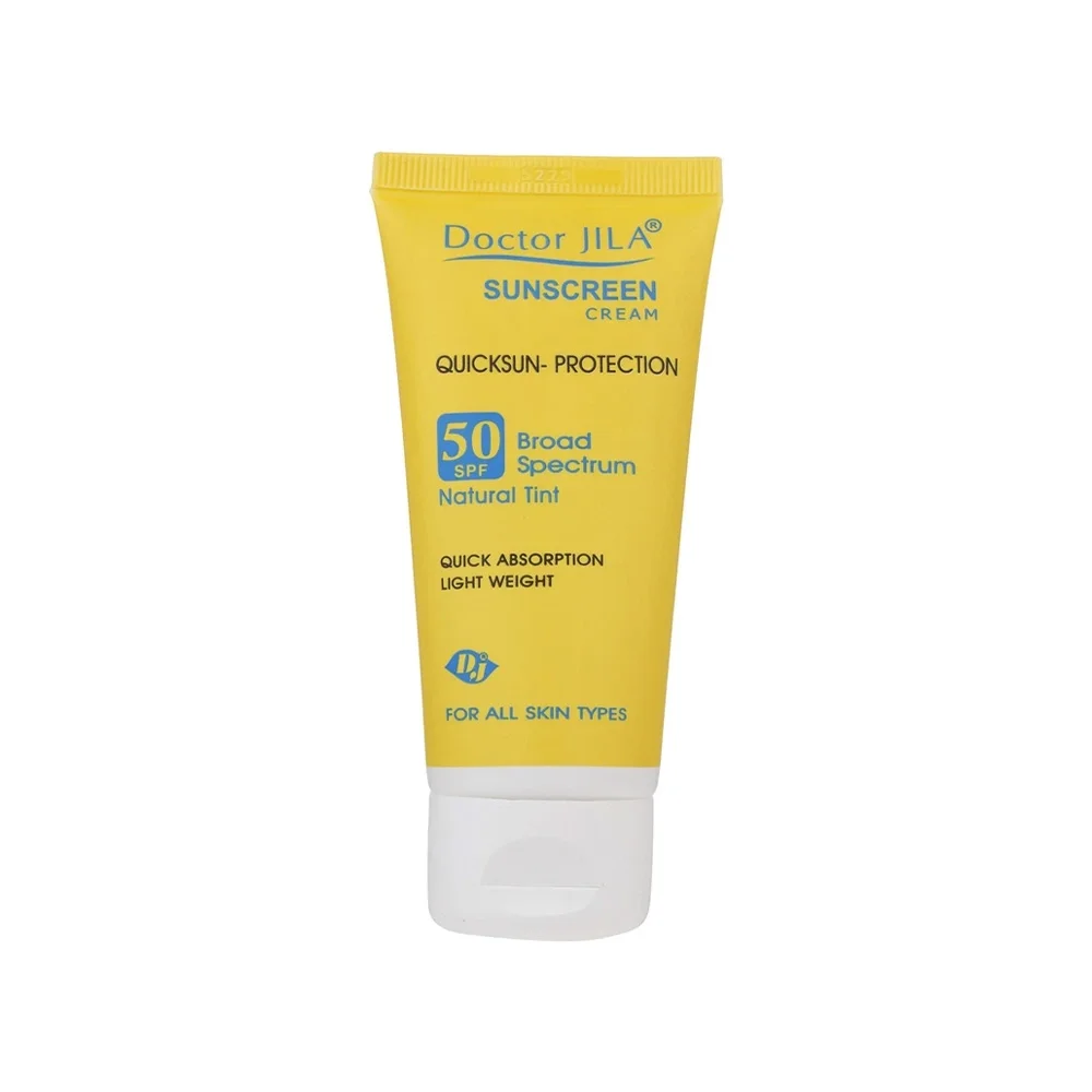 کرم ضد آفتاب با SPF50 رنگی مدل کوئیک سان پروتکشن حجم 50 میل دکتر ژیلا