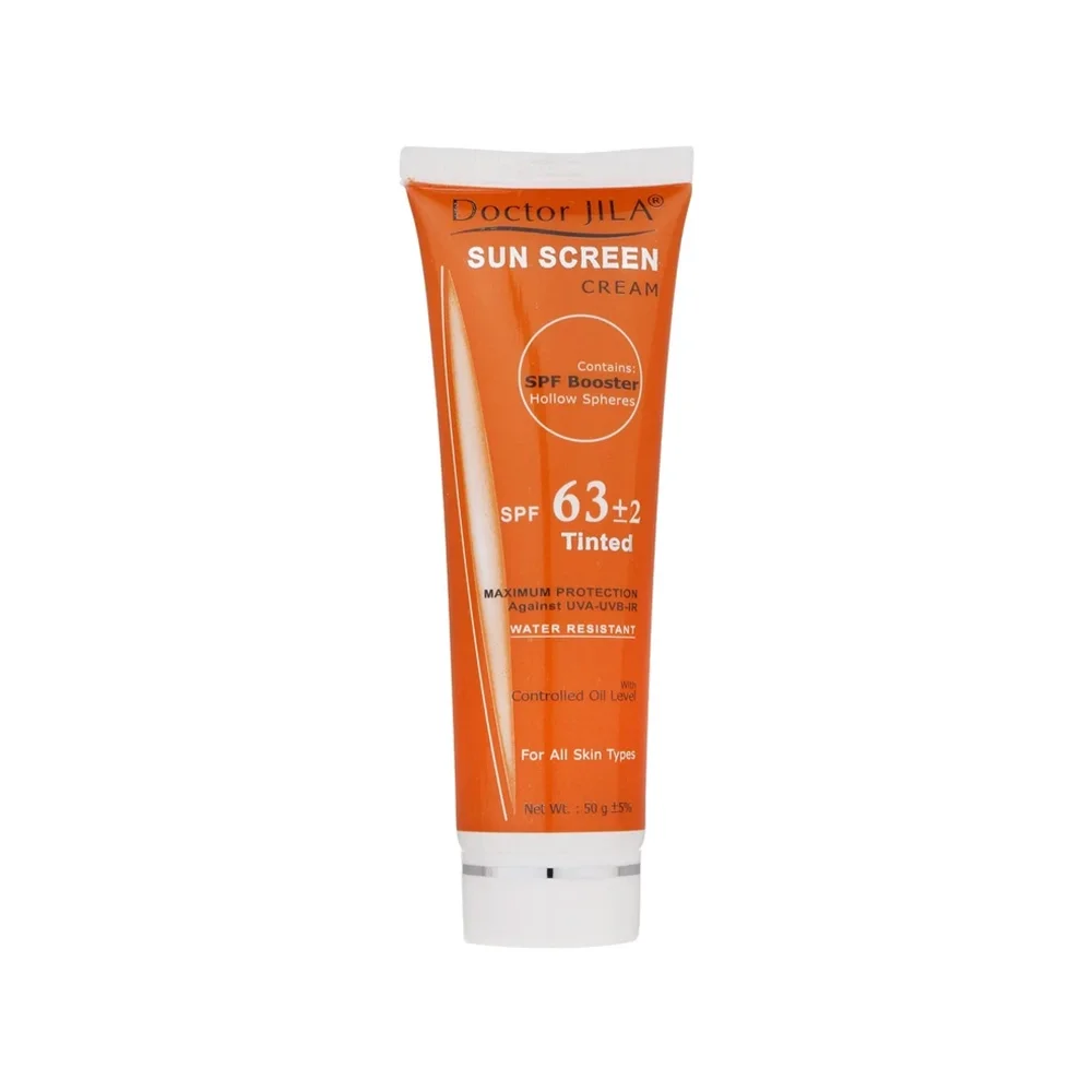 کرم ضد آفتاب با SPF63 رنگی مناسب انواع پوست حجم 50 میل دکتر ژیلا