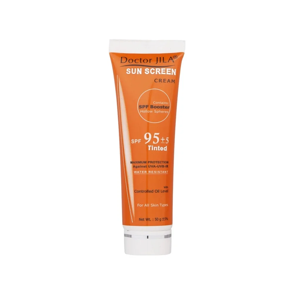 کرم ضد آفتاب با SPF95 رنگی مناسب انواع پوست حجم 50 میل دکتر ژیلا