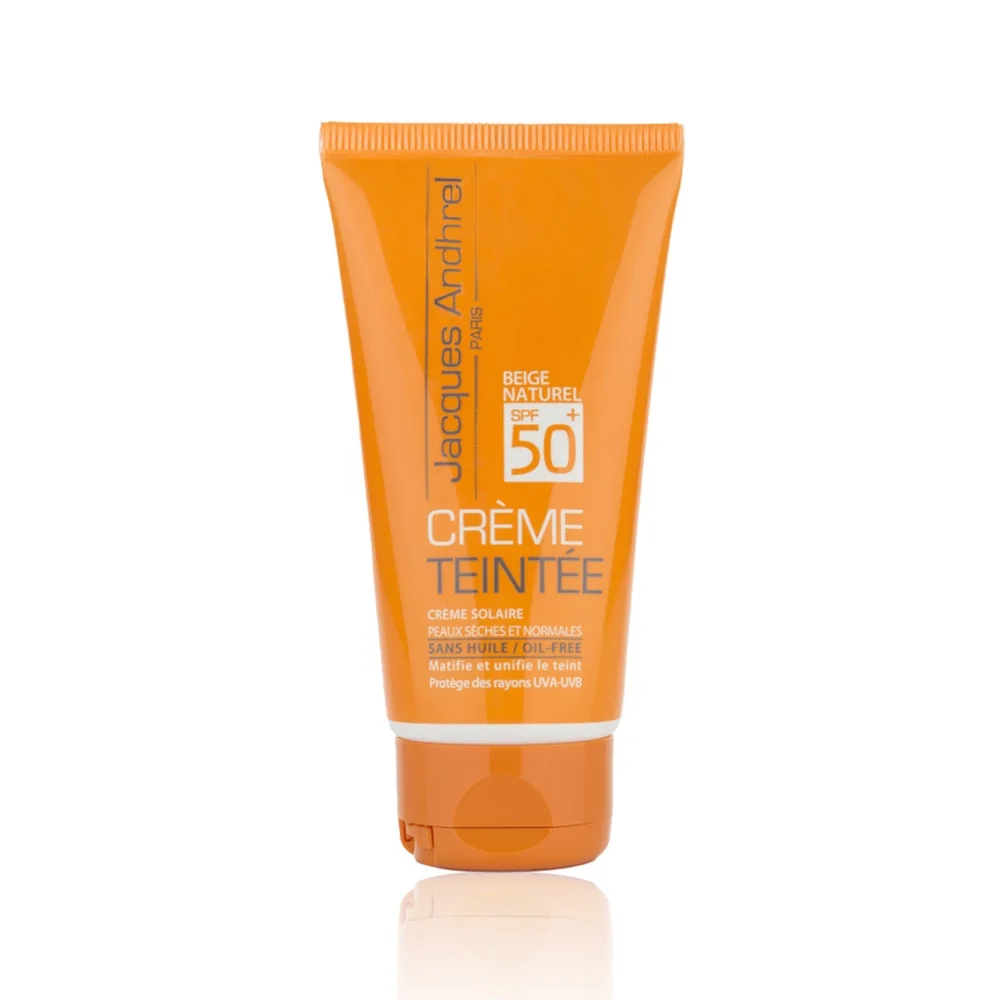 کرم ضد آفتاب با SPF50 رنگی بژ طبیعی مناسب پوست خشک و نرمال حجم 50 میل ژاک آندرل